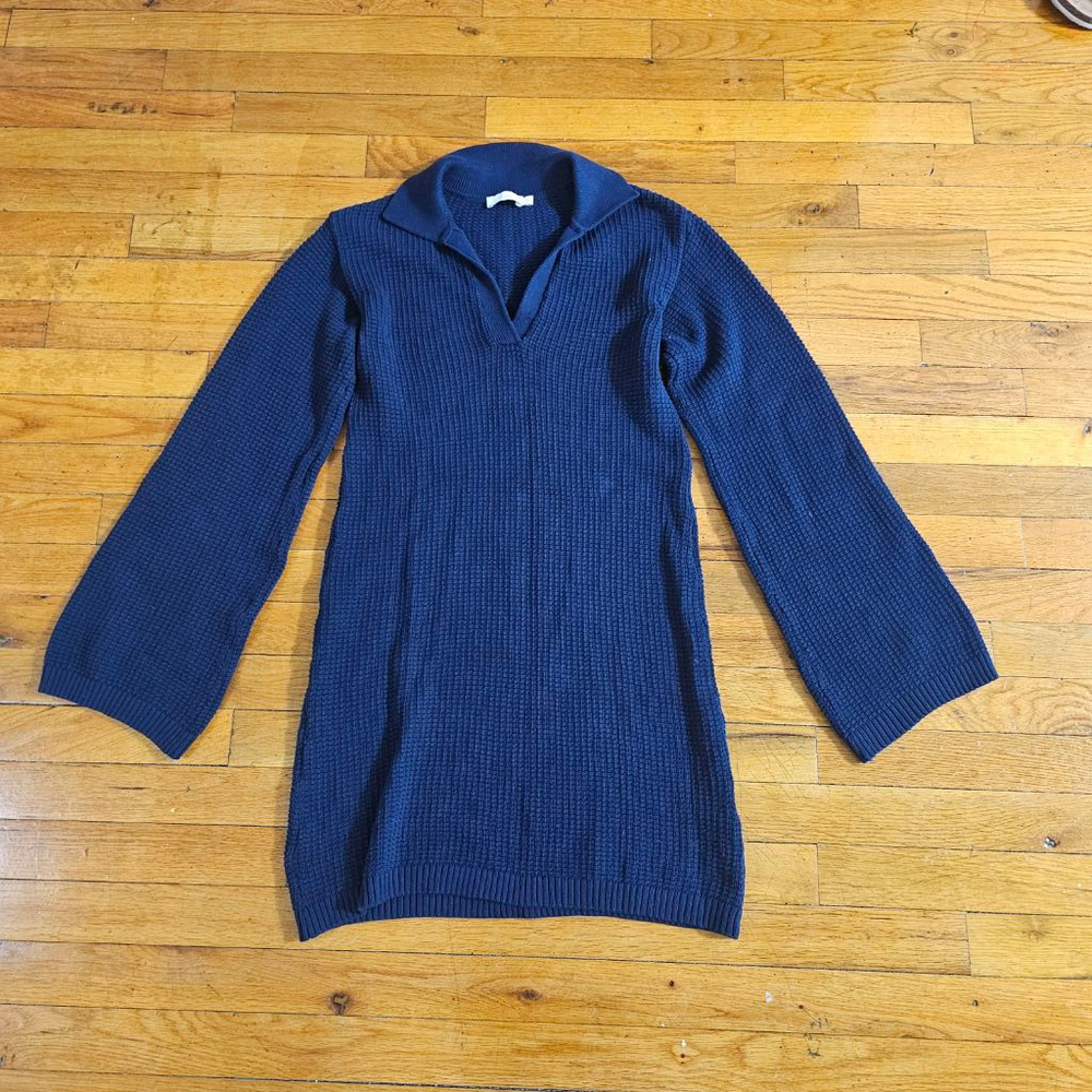 Onia Women's Crochet Knit Mini Dress Blue Size Small